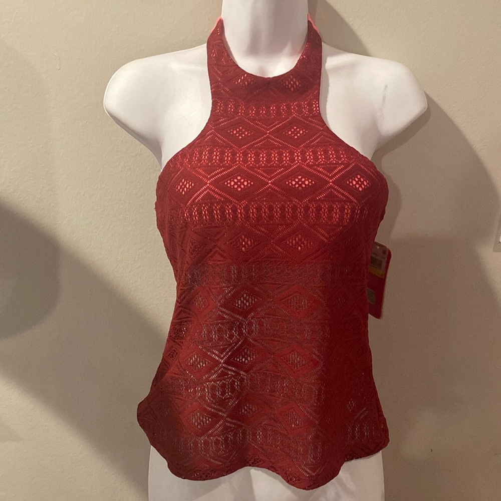 Hula Honey Crochet Tankini Top Medium 4/25
